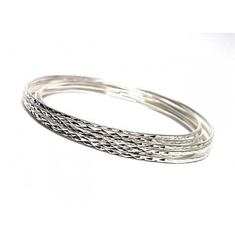 Pulseras semanario de Plata de ley talladas 65Mm. 1