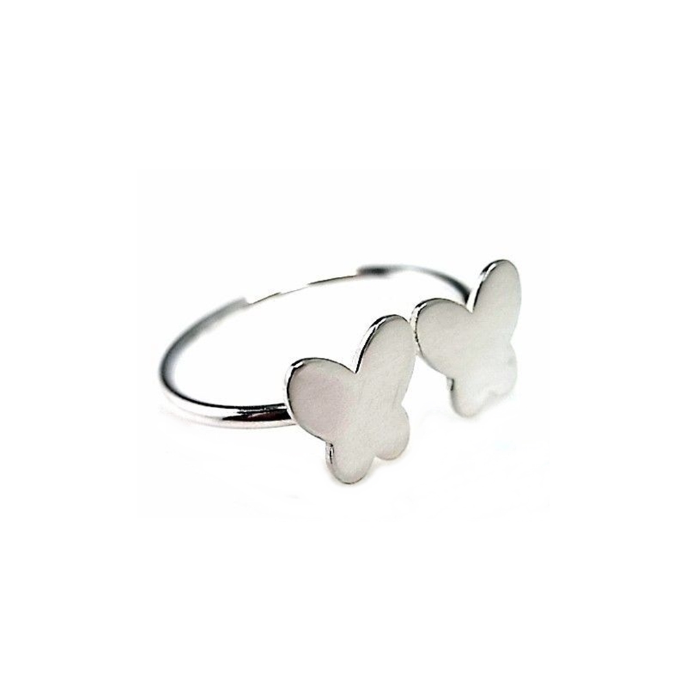 Anillo abierto mariposas de Plata de ley