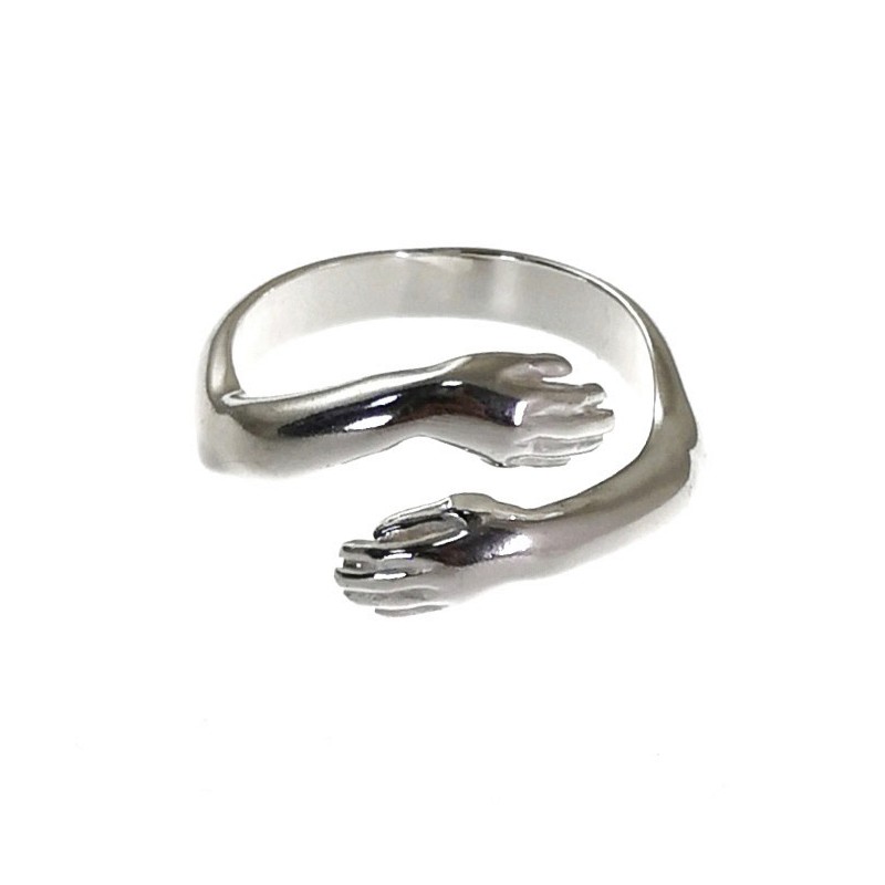 Anillo abrazo de Plata de ley para mujer o para hombre