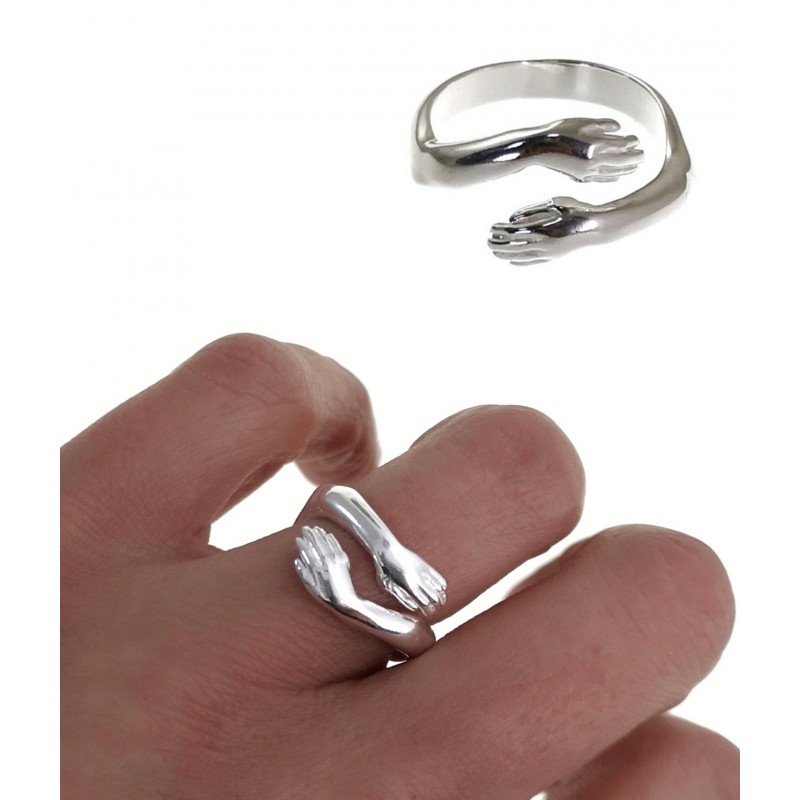 Anillo abrazo de Plata de ley para mujer o para hombre 1
