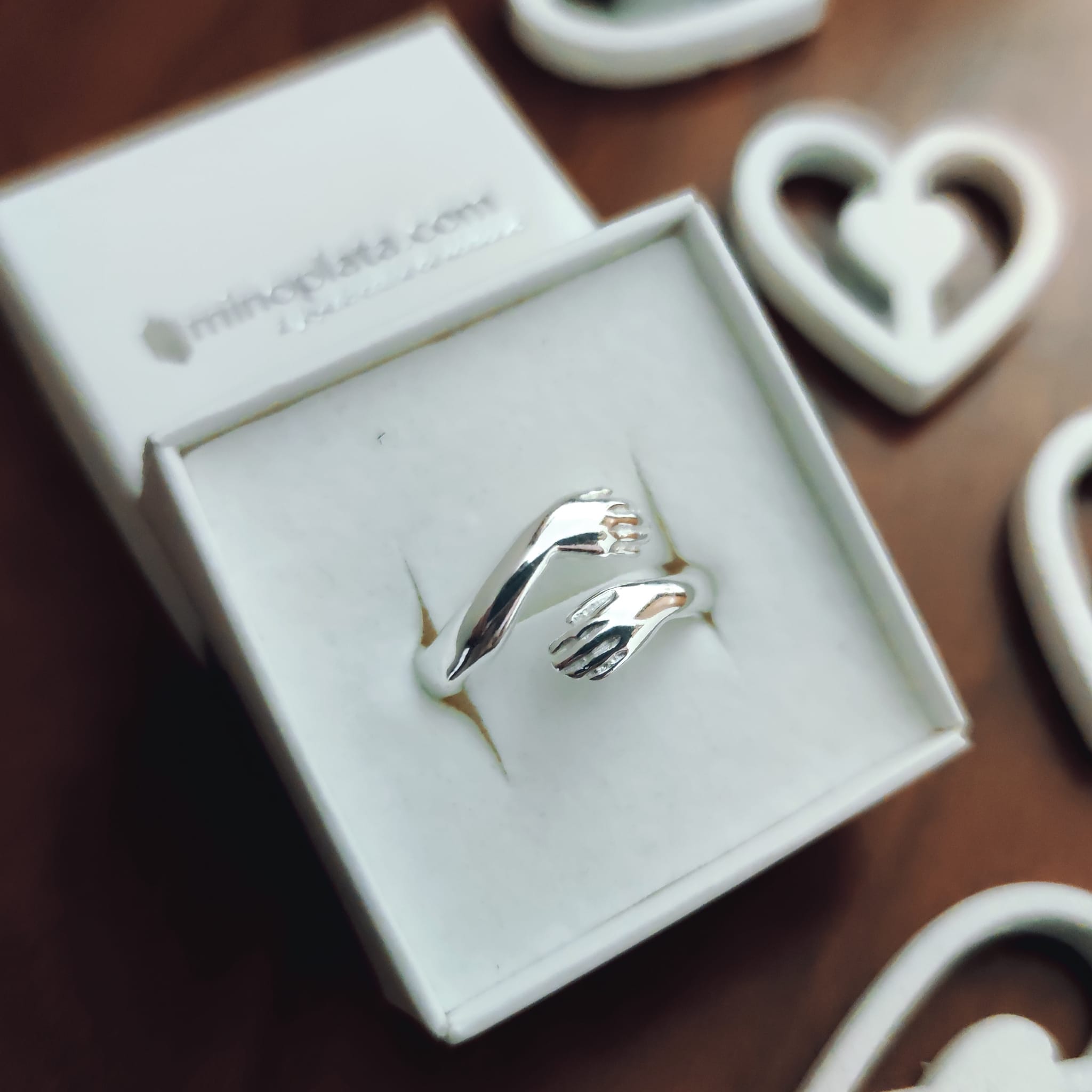 Anillo abrazo de Plata de ley para mujer o para hombre 3