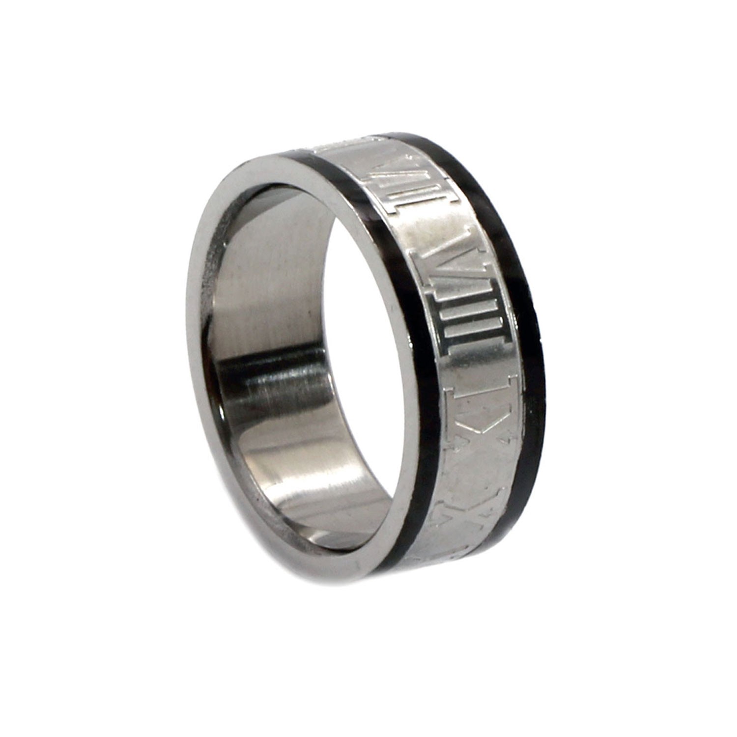 Anillo en Acero Inoxidable con Numeros Romanos