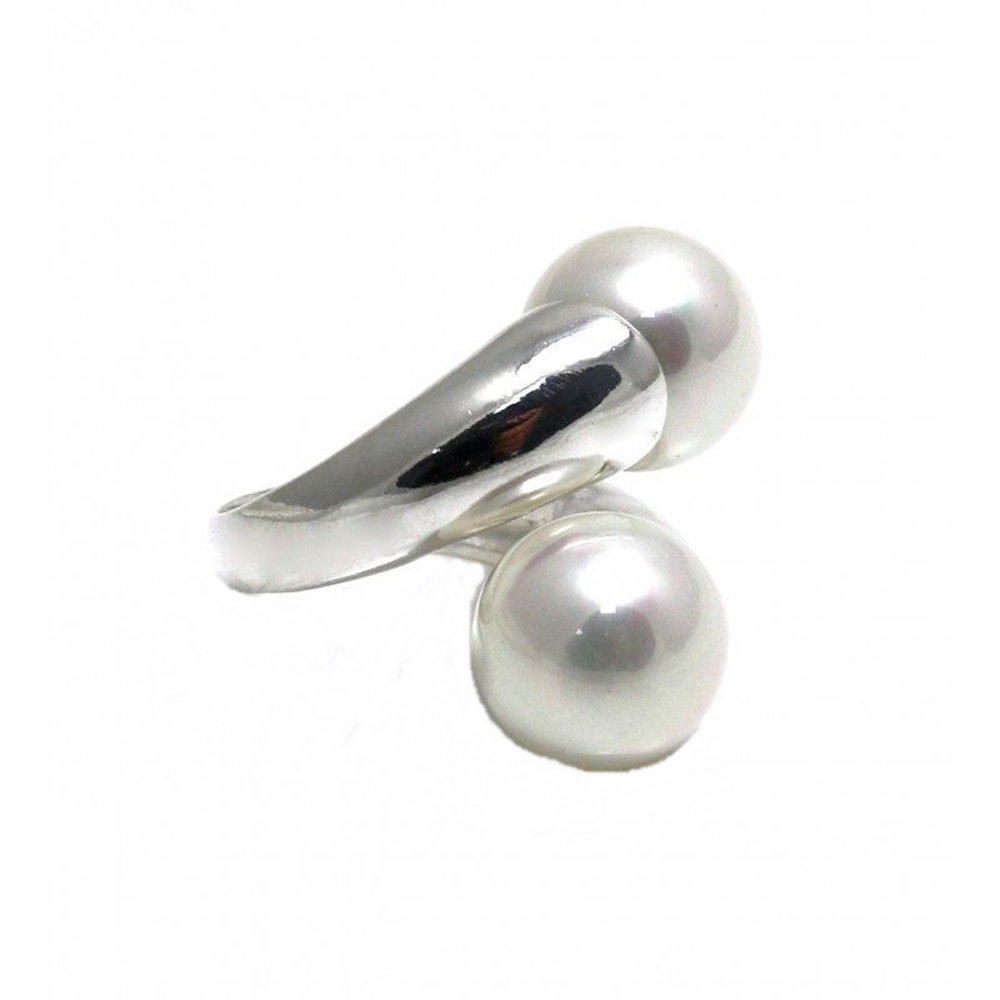 Sortija Perlas de 12 Mm. y Plata de ley 1