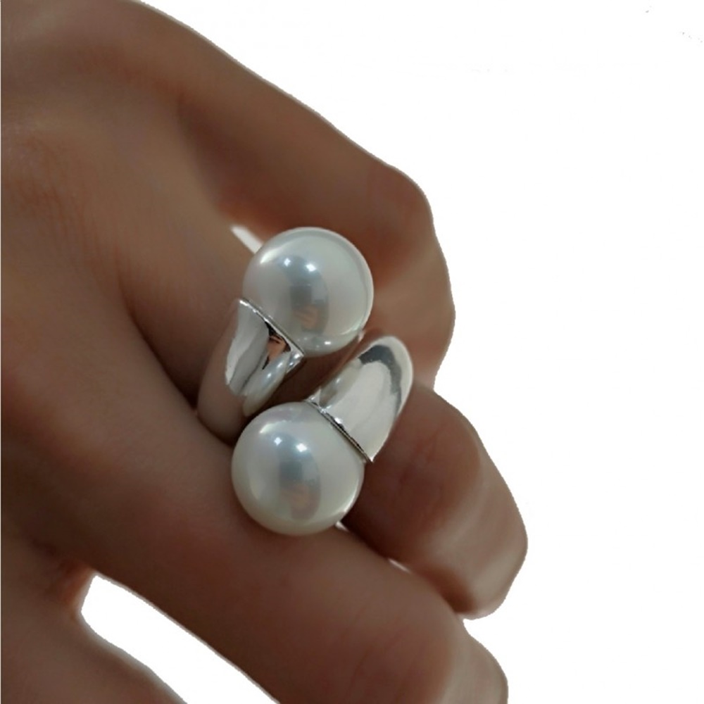 Sortija Perlas de 12 Mm. y Plata de ley 2