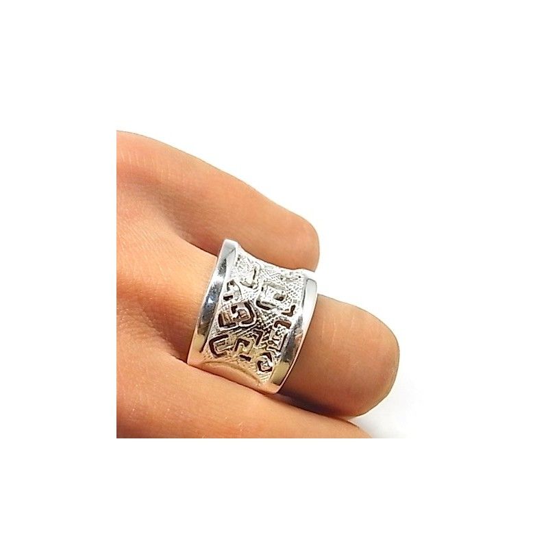 Anillo de Plata con Greca rectangular 1