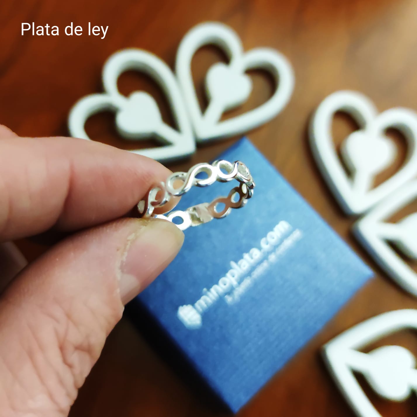 Anillo infinitos de Plata de ley 4