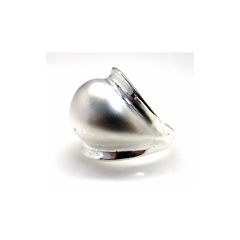 Anillo de Plata de ley Mate y Brillo Abombado