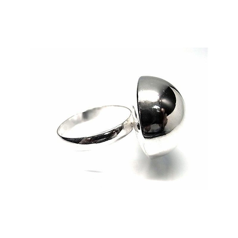 Anillo media bola 18 Mm.de Plata de ley