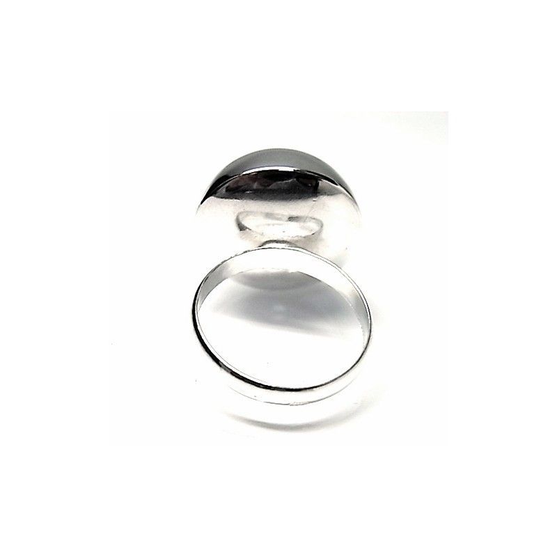 Anillo media bola 18 Mm.de Plata de ley 2