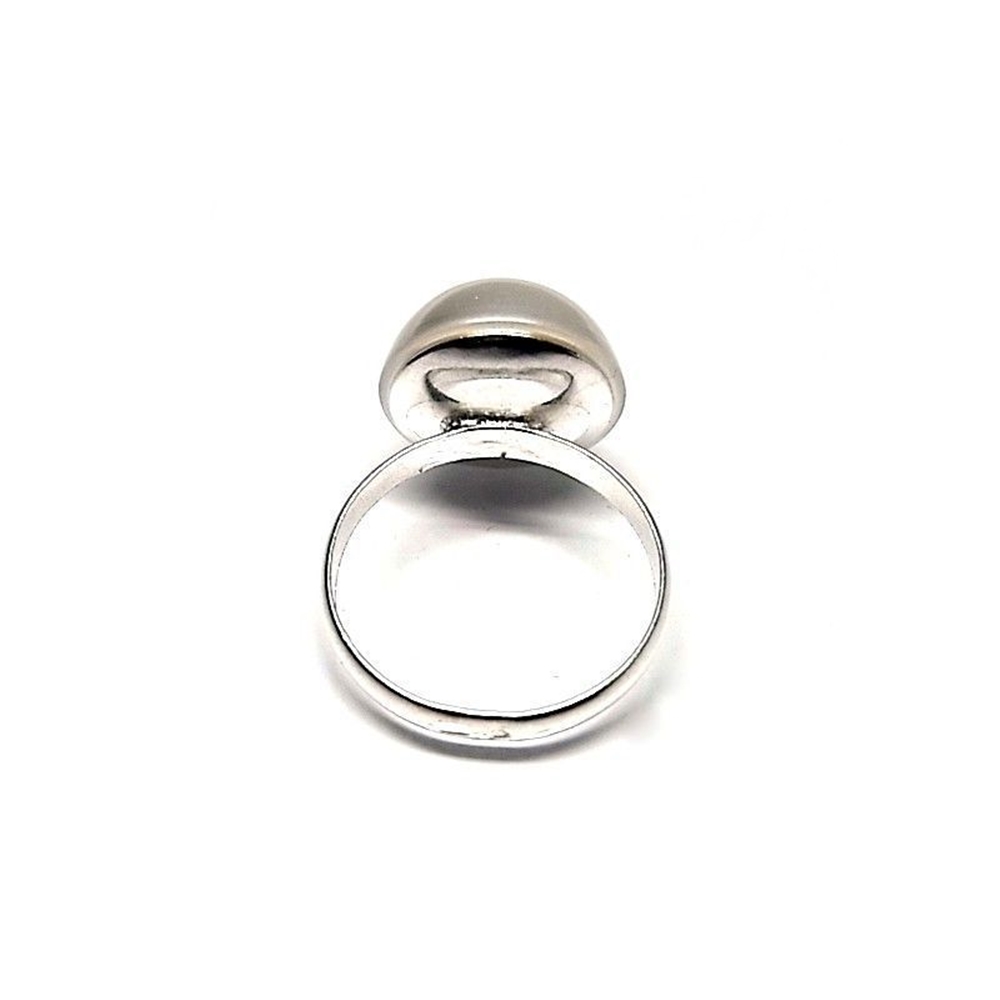 Anillo de Plata de ley con media Perla sintética 16 Mm. 2