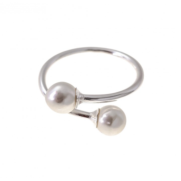 Anillo ajustable Perlas en Plata de ley 925