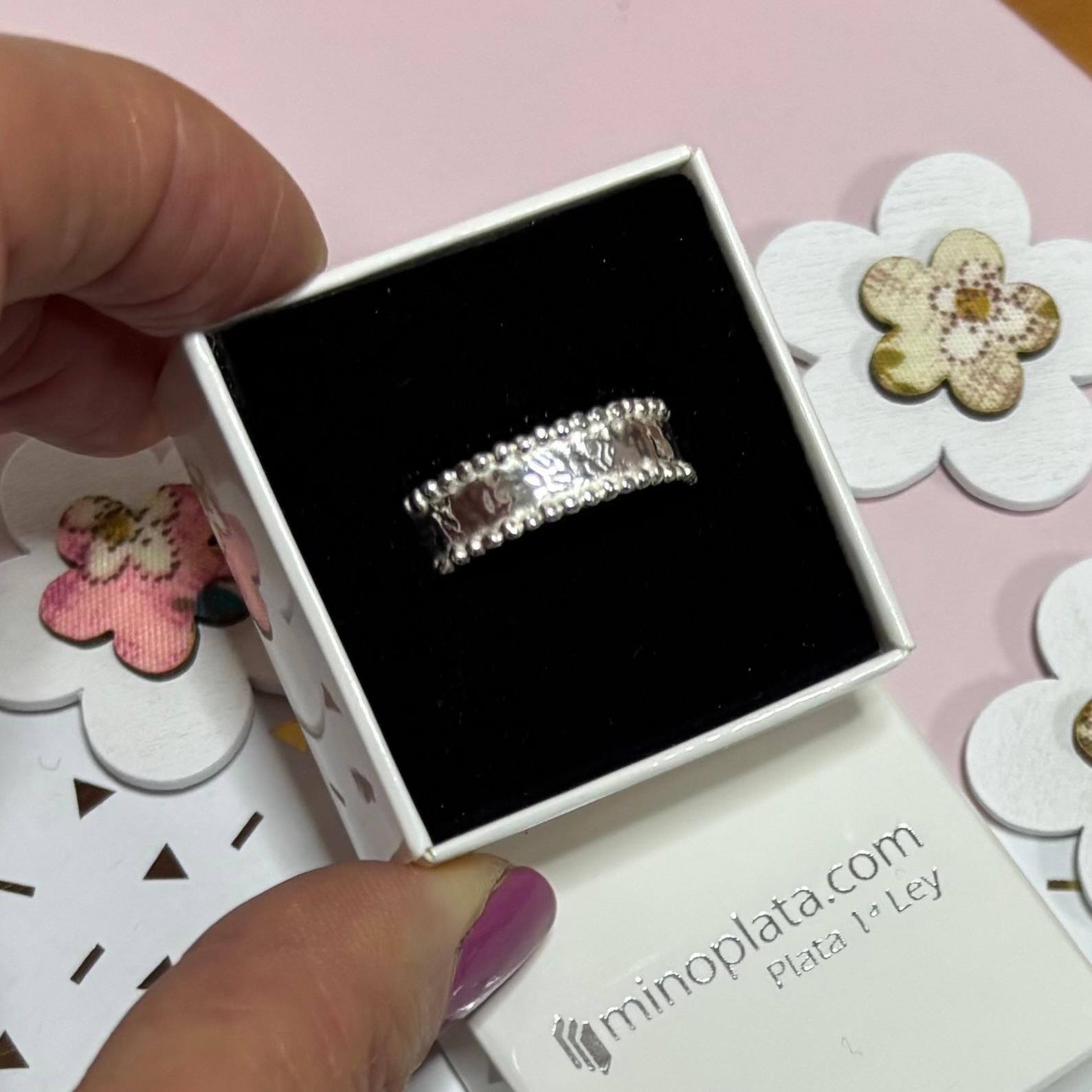 Anillo de Plata de ley martilleada 3