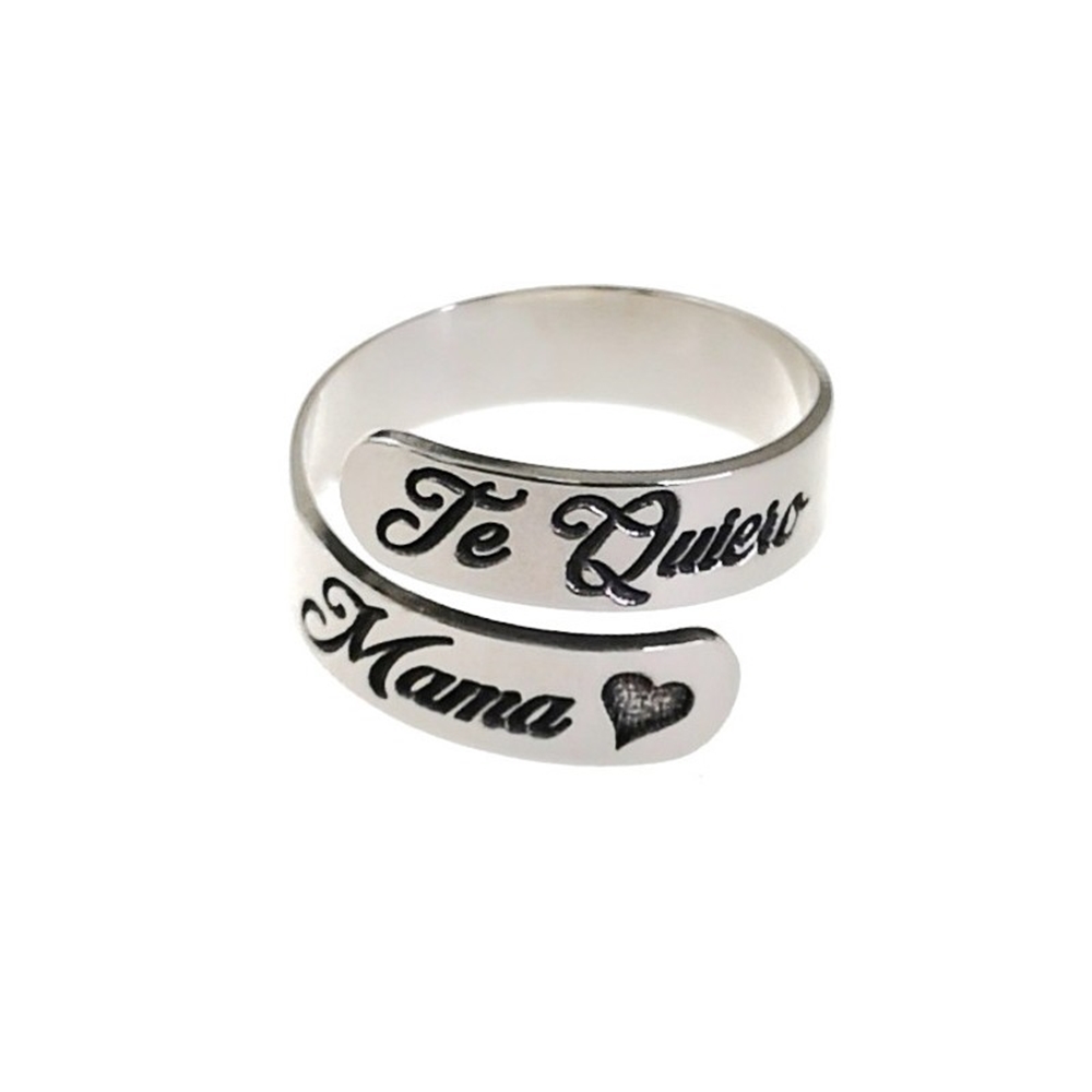 Anillo cruzado de Plata de ley Te quiero mamá