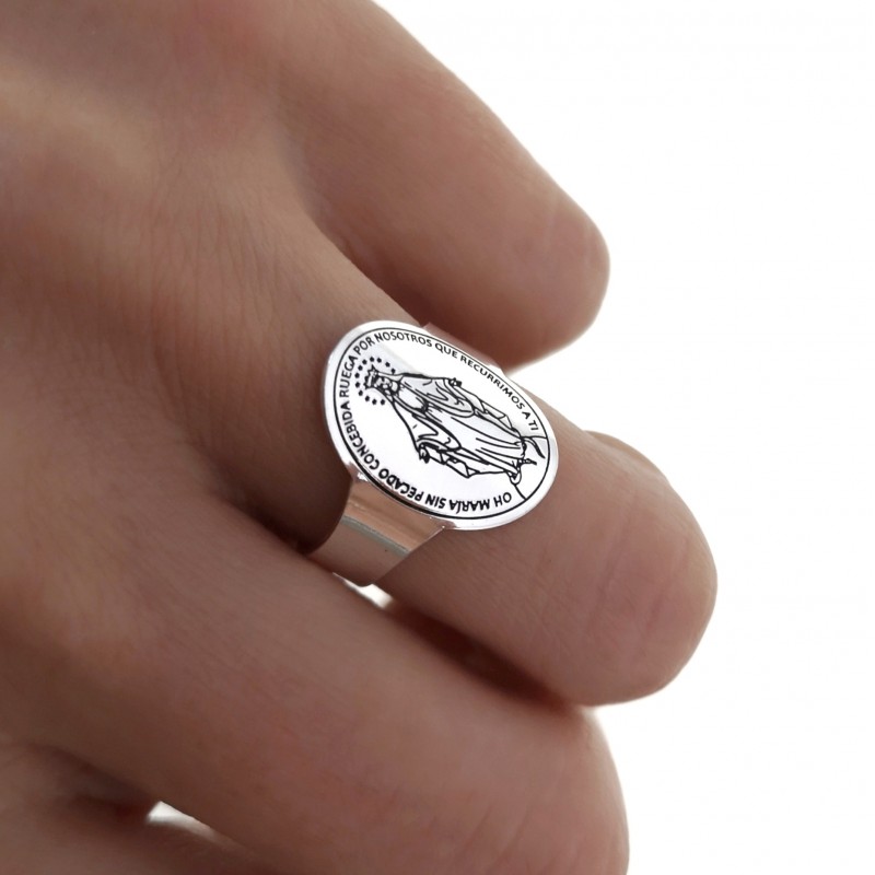 Sortija de Plata de ley Virgen Milagrosa 1