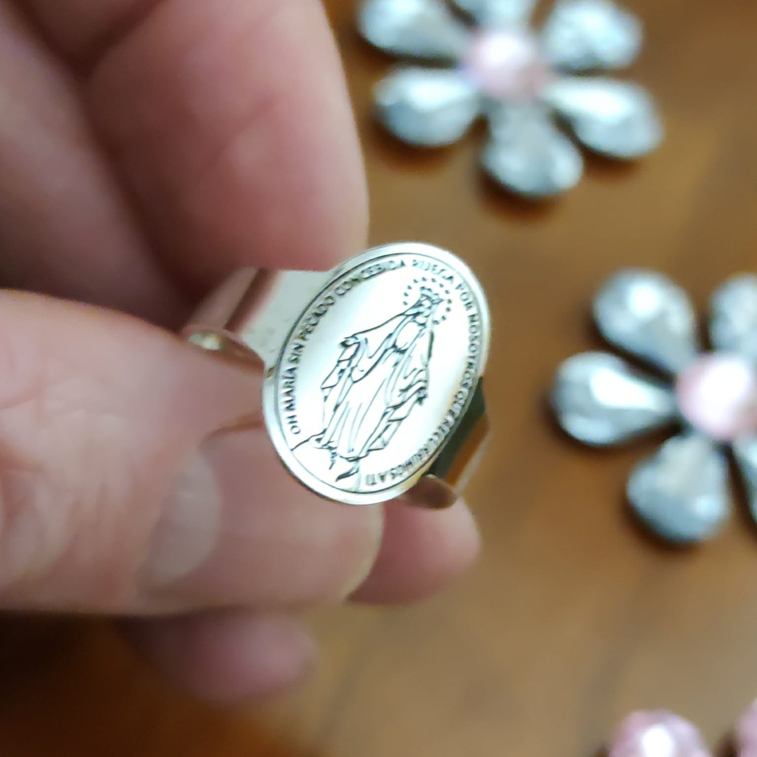 Sortija de Plata de ley Virgen Milagrosa 2