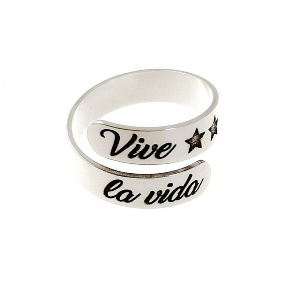 Anillo Vive la Vida de Plata de ley