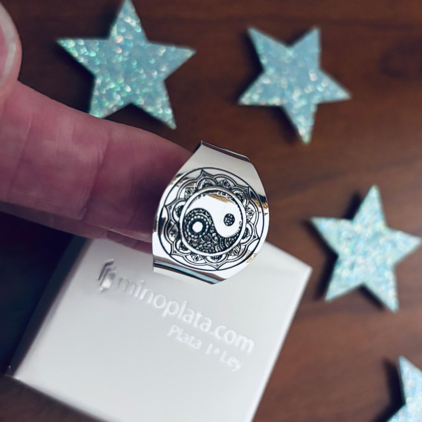 Anillo Yin Yang de Plata de ley 3