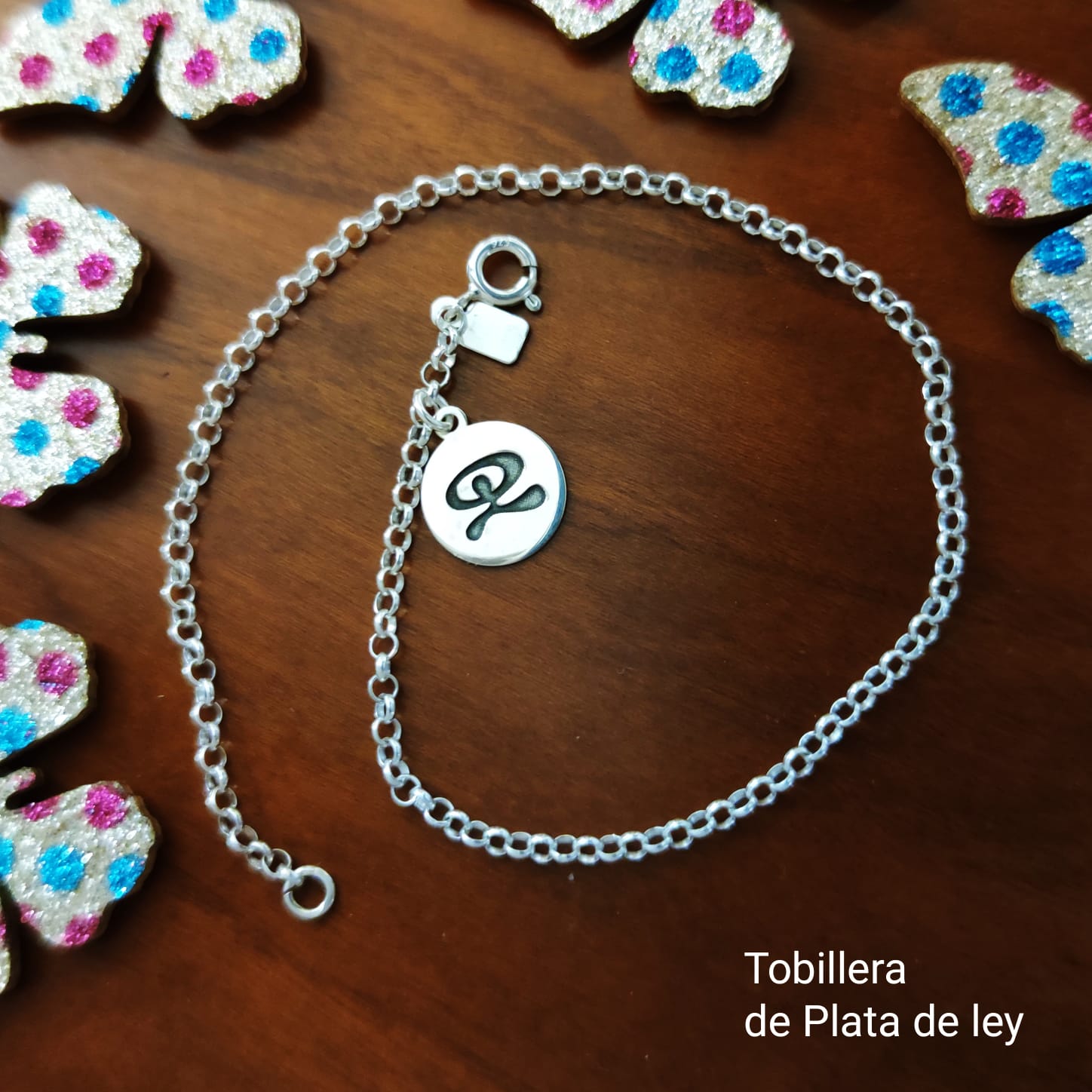 Pulsera tobillera en Plata de ley con Indalo colgante 3