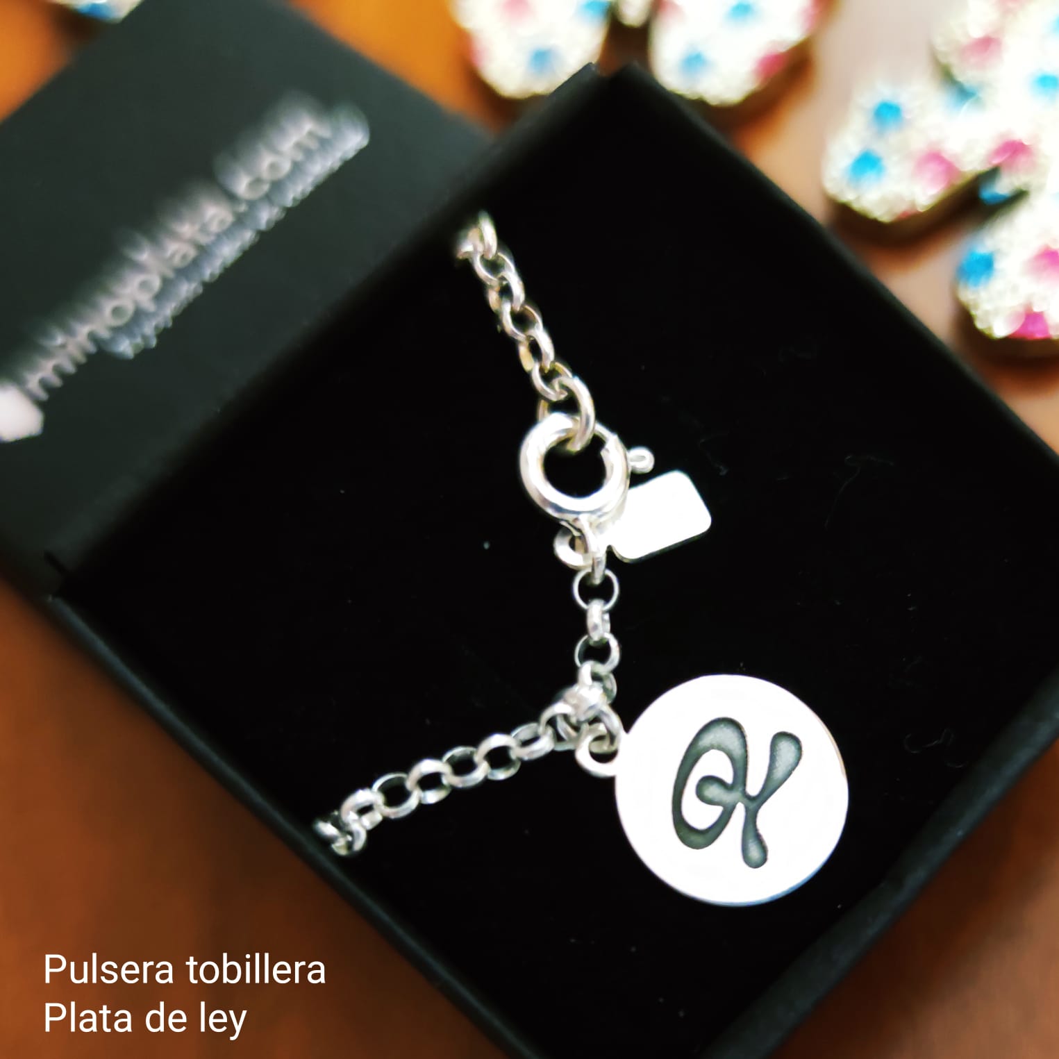 Pulsera tobillera en Plata de ley con Indalo colgante 5