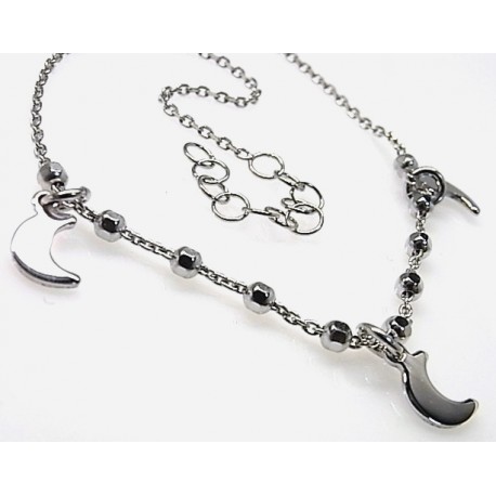 Pulsera tobillera luna colante de Plata 1