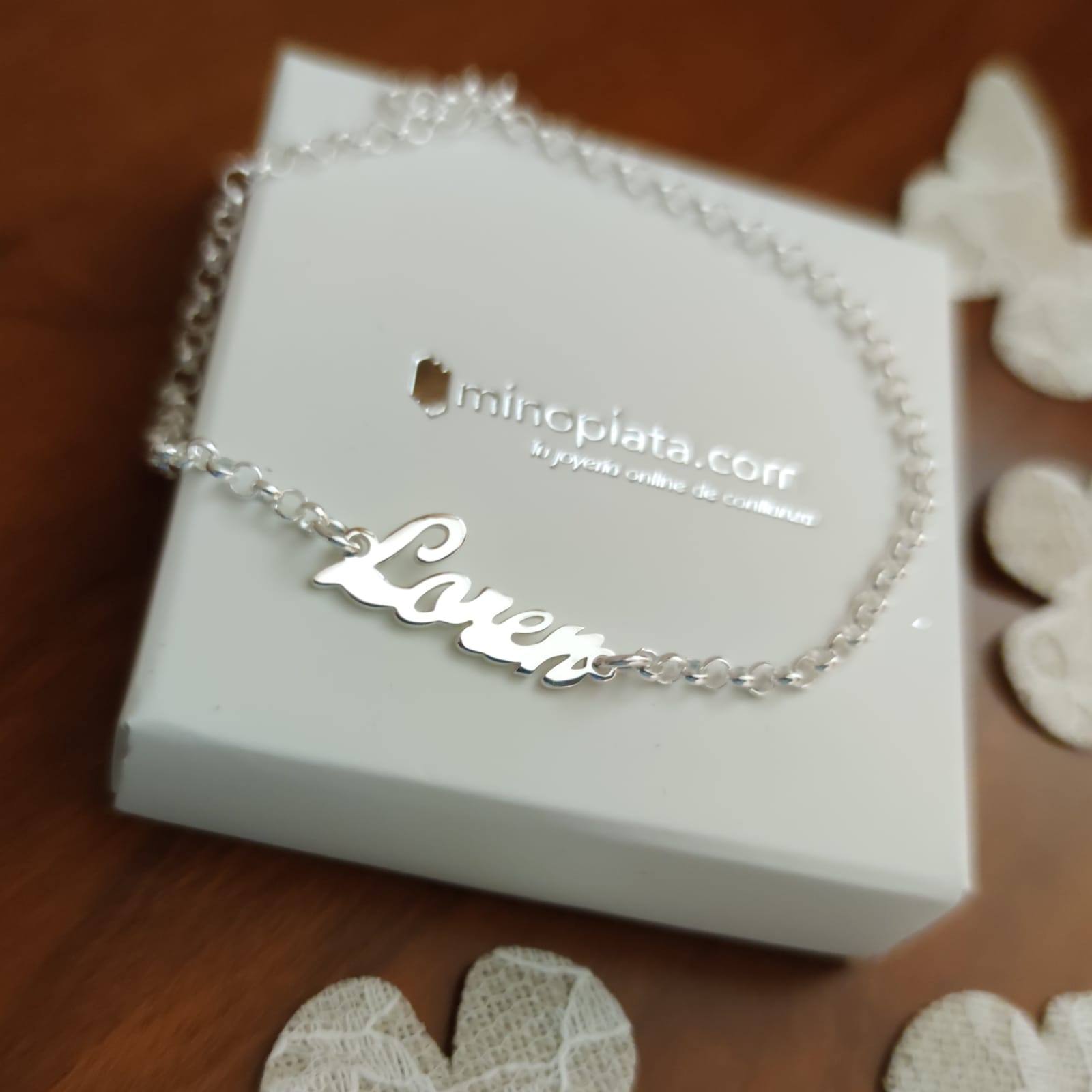 Tobillera personalizada con nombre de Plata tamaño XXL 3