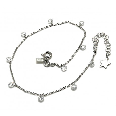 Tobillera estrella de Plata y piedras