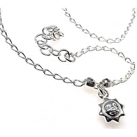Pulsera tobillera sol de Plata de ley 1