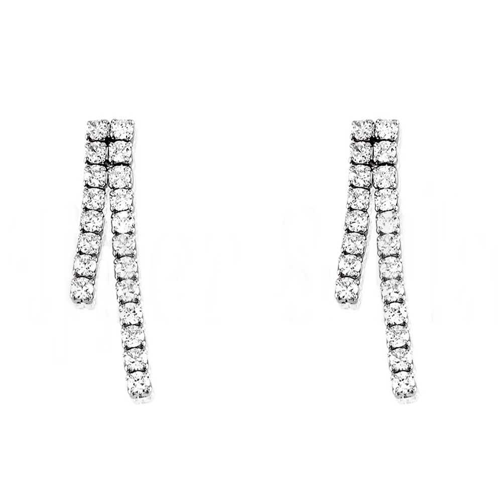 Pendientes cascada de Plata de ley con Circonitas