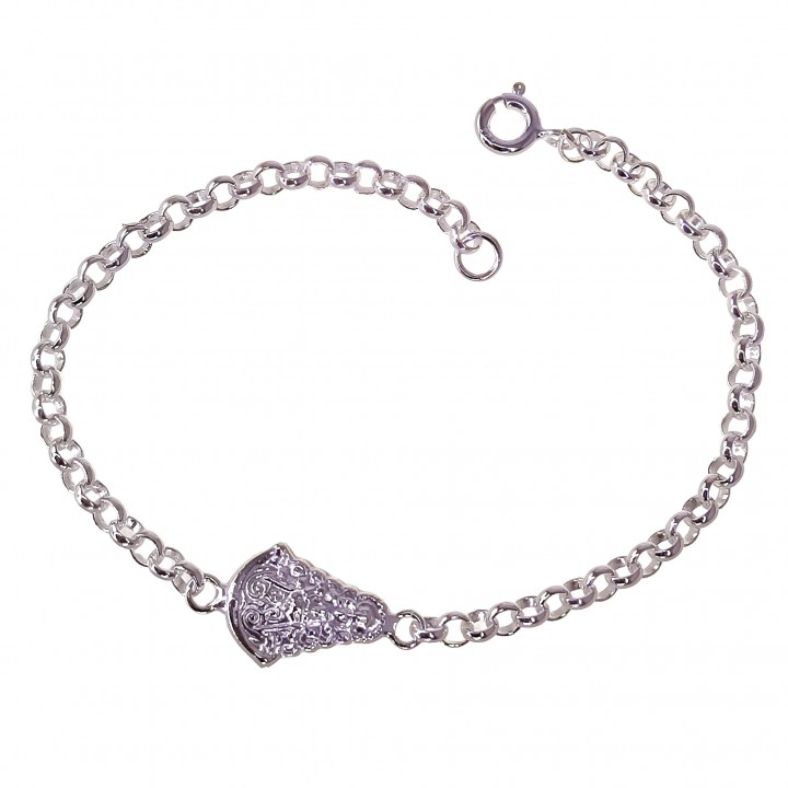 Pulsera Virgen del Rocío de Plata de ley 18cm 3