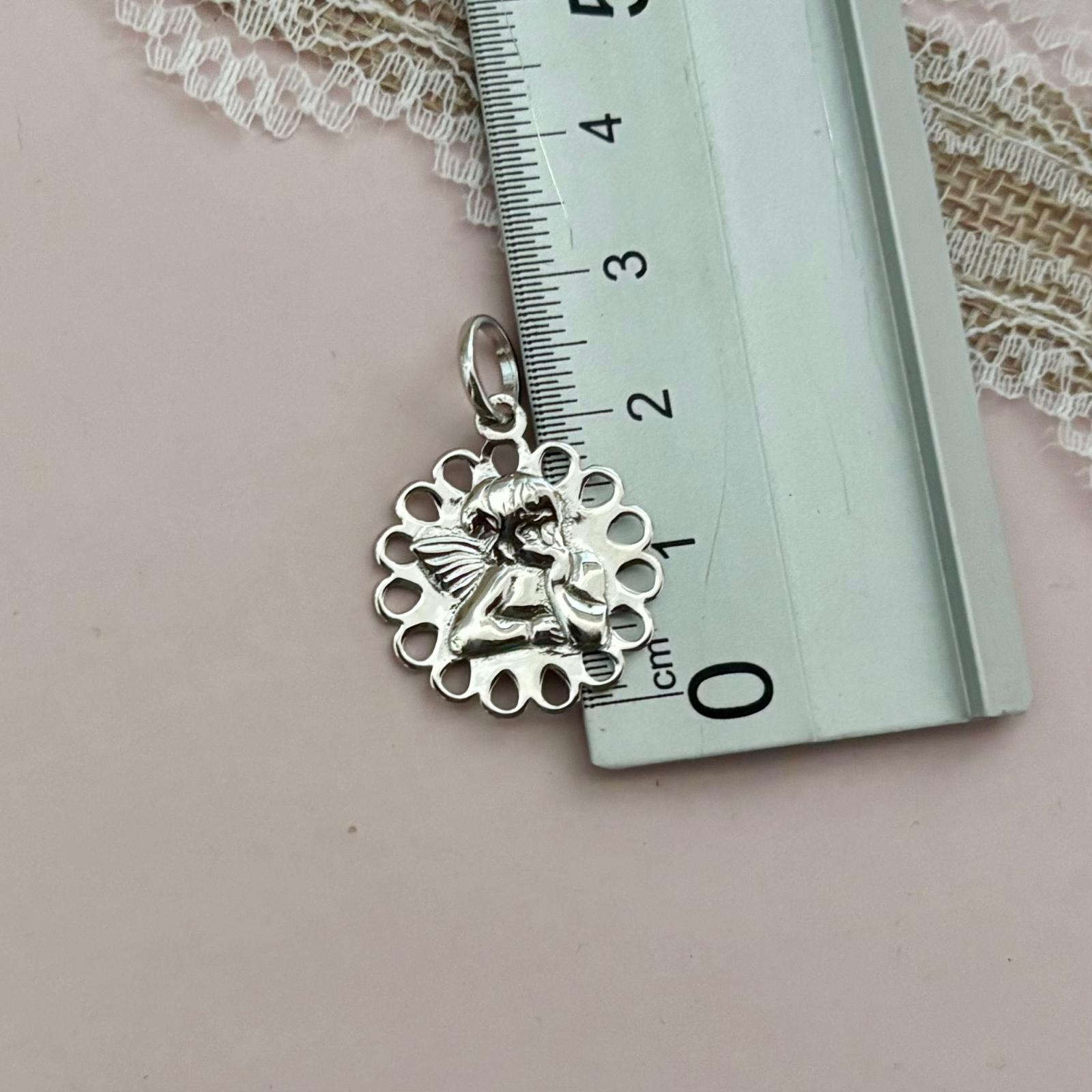 Colgante calado angelito de Plata de ley 925 3