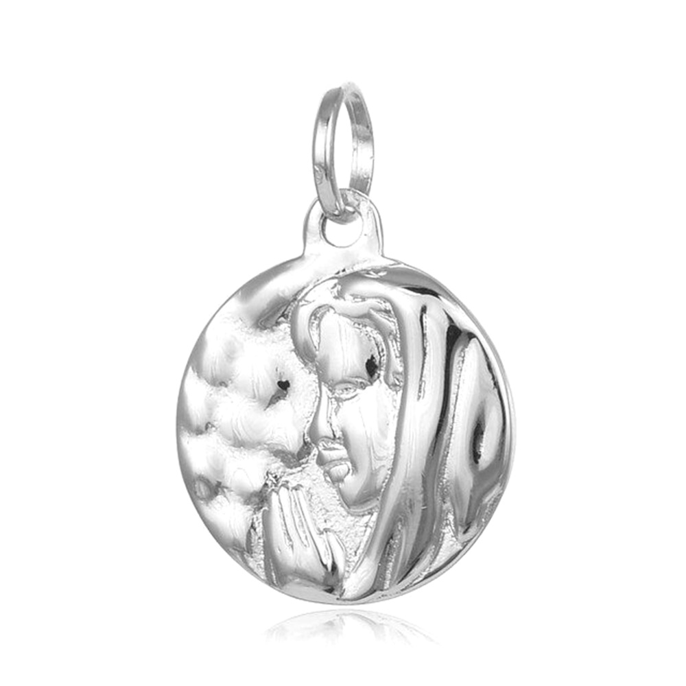 Medalla Virgen Niña moderna en Plata de ley 925