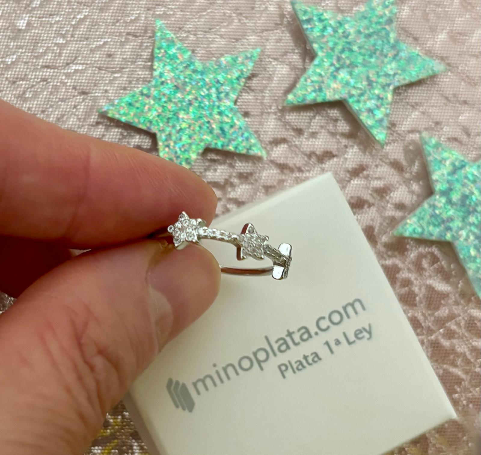 Anillo estrellas de Plata de ley rodiada con Circonitas 5