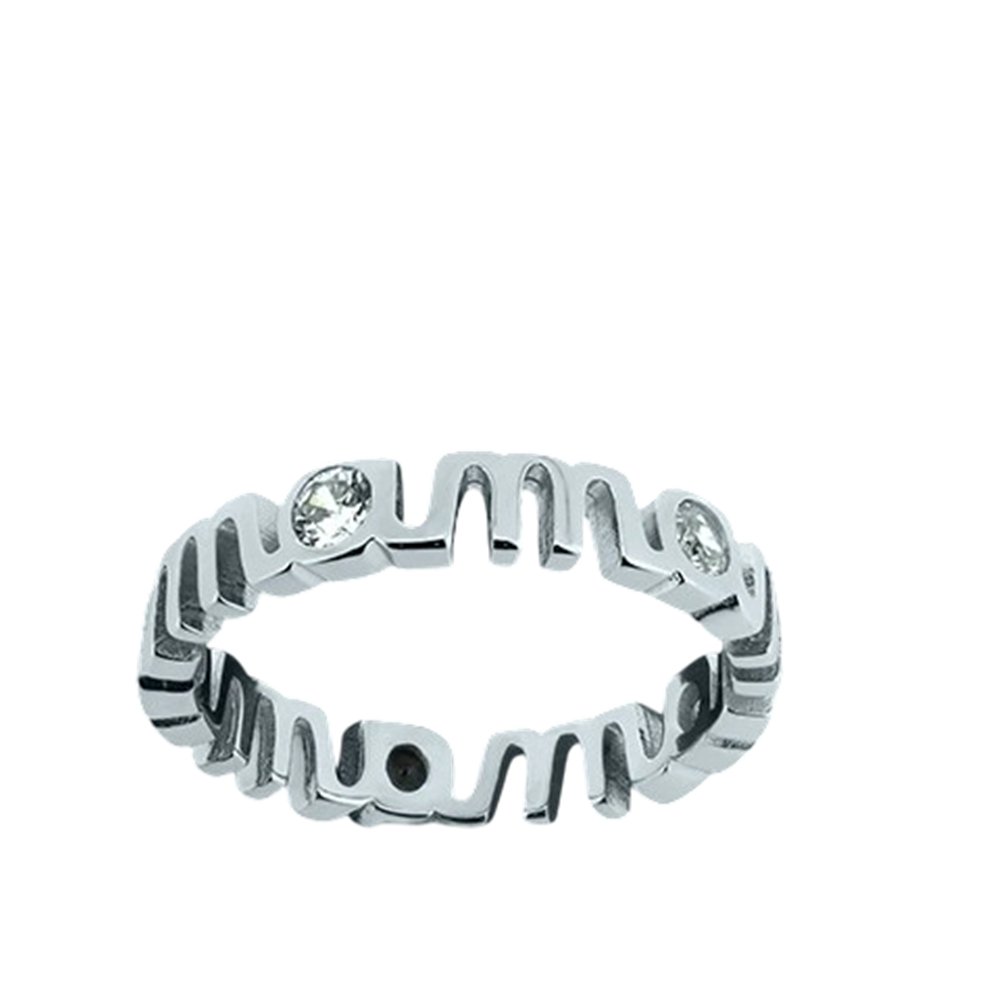 Anillo mama de Plata rodiada con Circonitas
