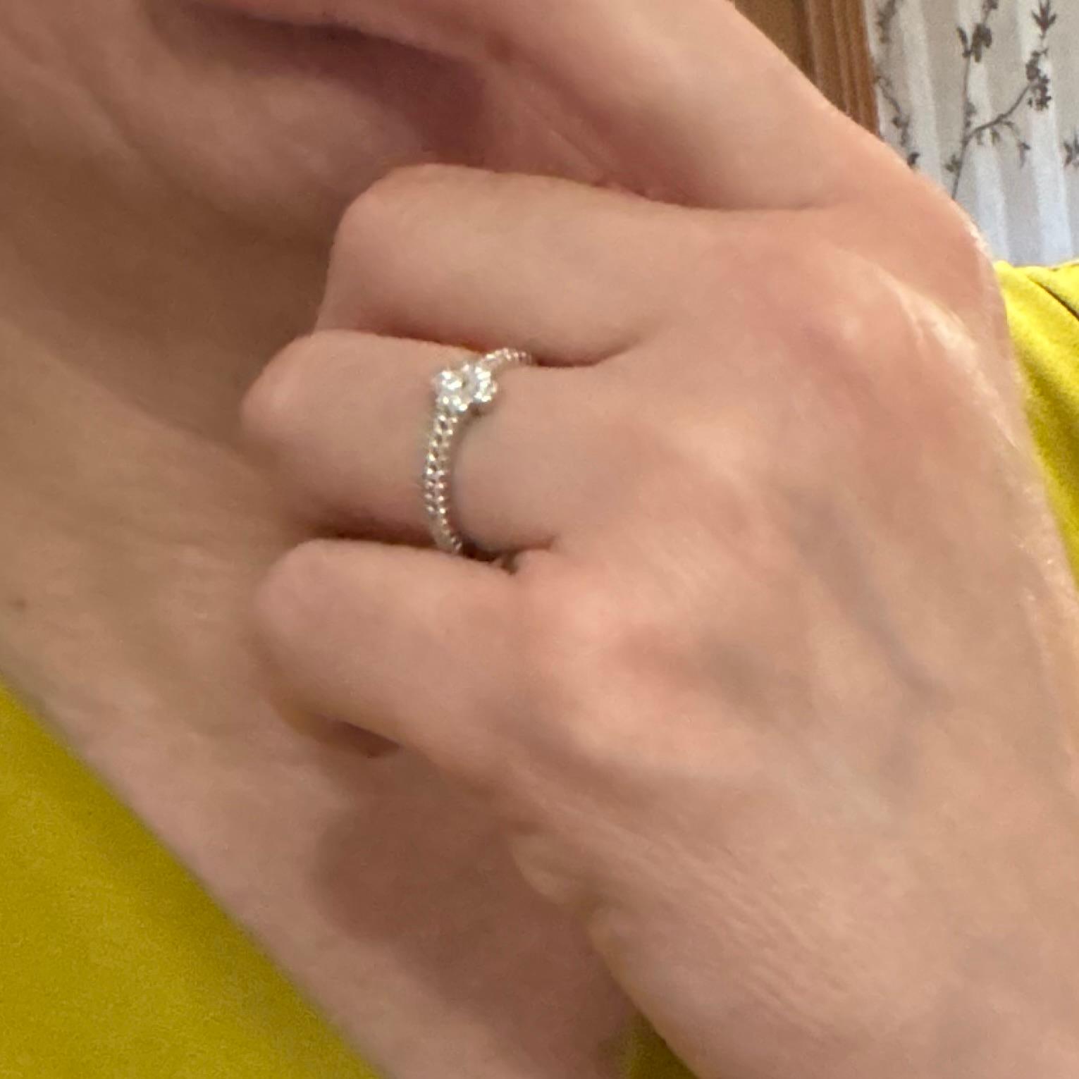 Anillo trébol de la suerte de Plata rodiada y Circonitas 2