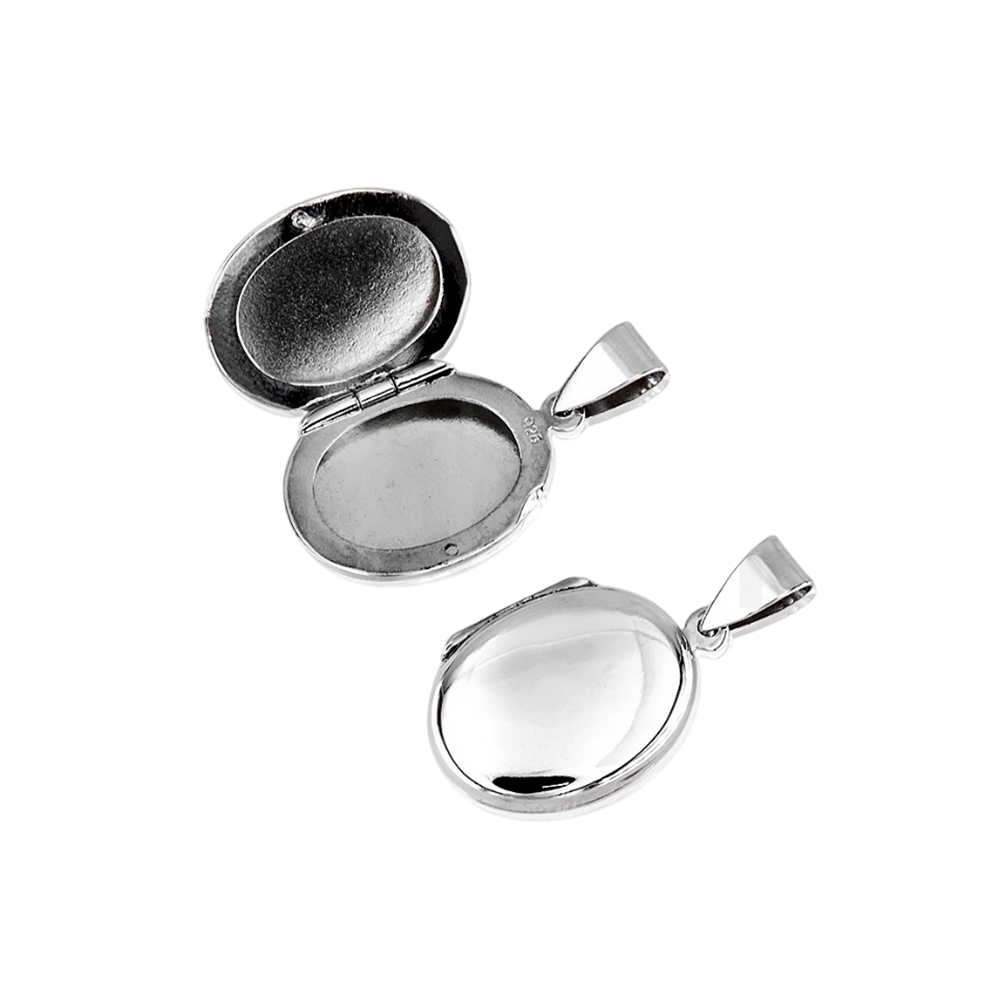 Colgante guarda fotos ovalado 19mm x 15mm de Plata de ley 925