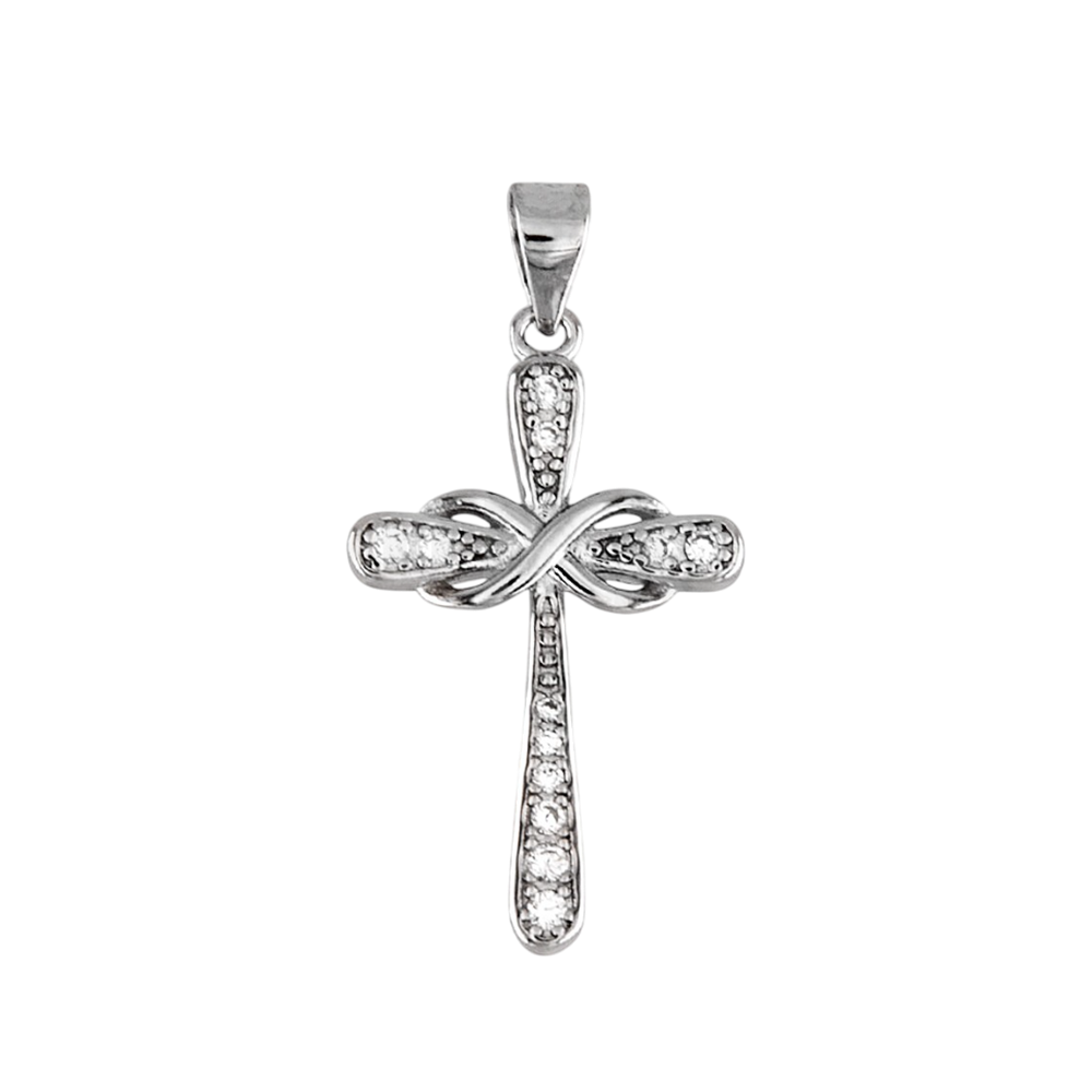 Crucifijo de Plata de ley con Circonitas 22mm x 13mm