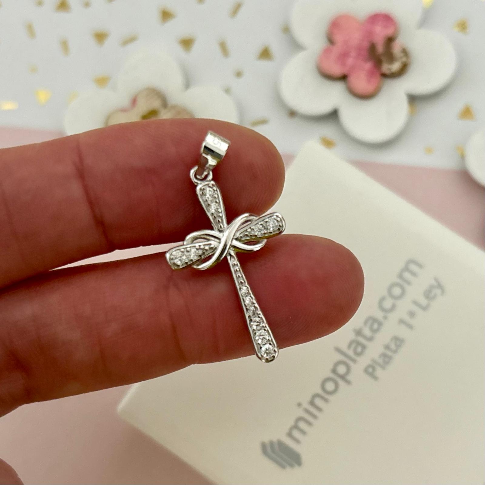Crucifijo de Plata de ley con Circonitas 22mm x 13mm 4