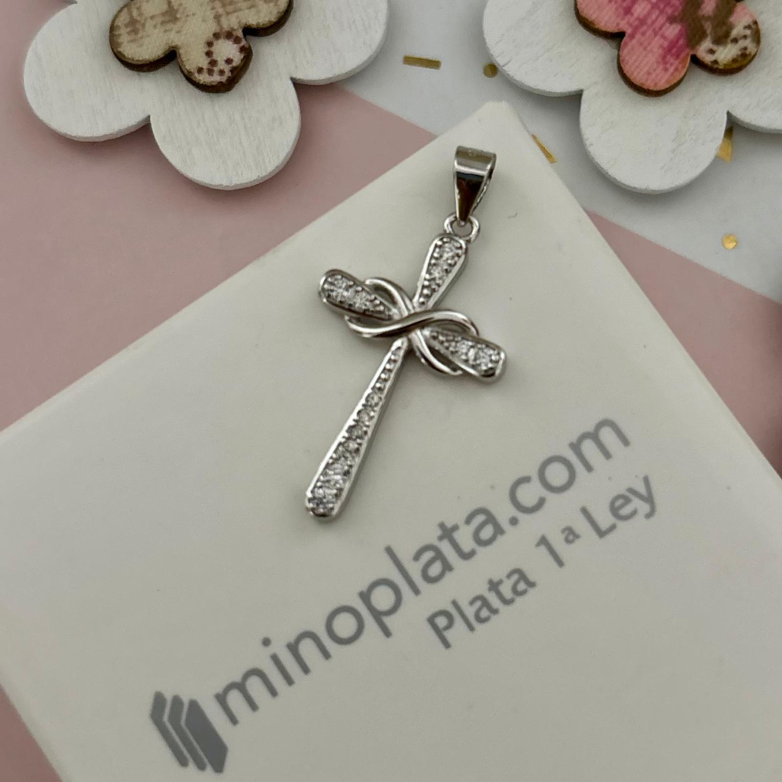 Crucifijo de Plata de ley con Circonitas 22mm x 13mm 5