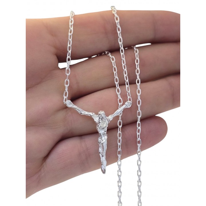 Gargantilla Cristo de Dalí en Plata de ley 925_1