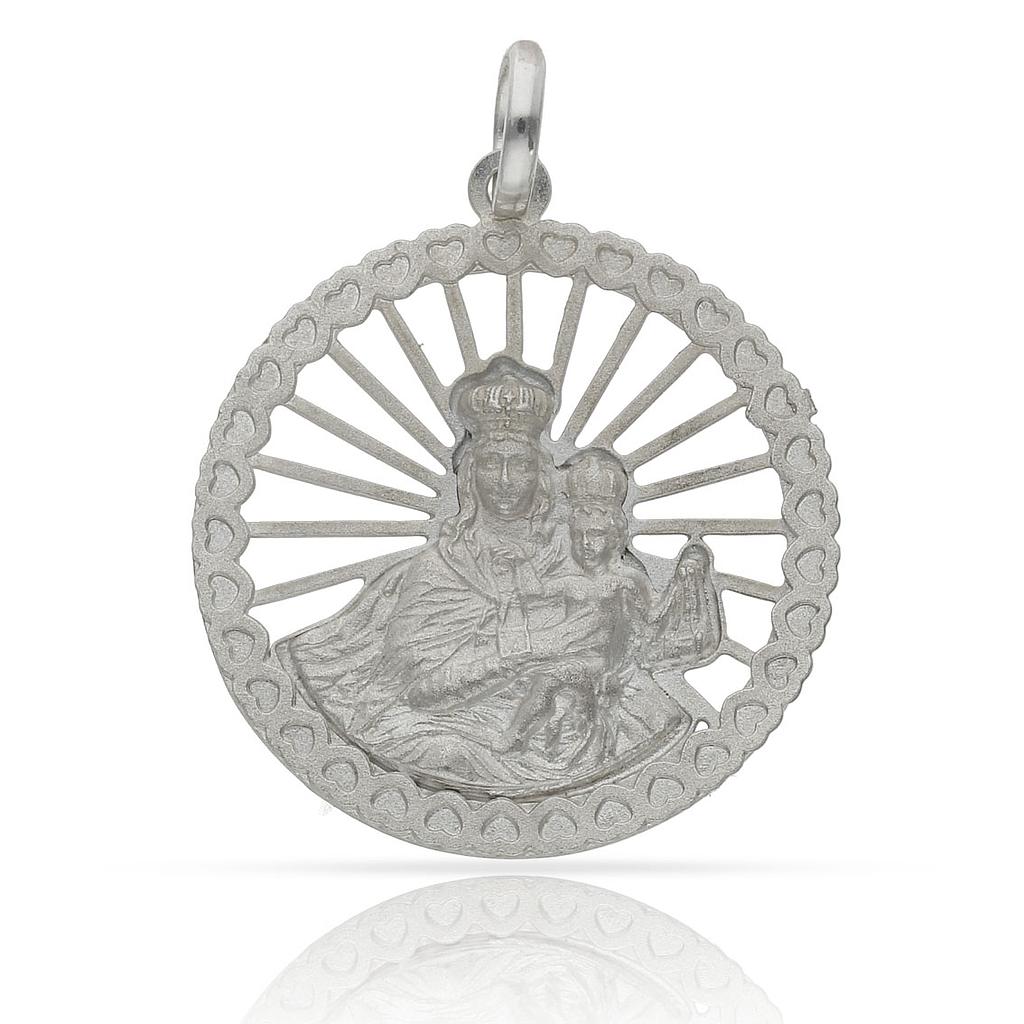 Medalla Virgen del Carmen calada de Plata de ley 925 25mm