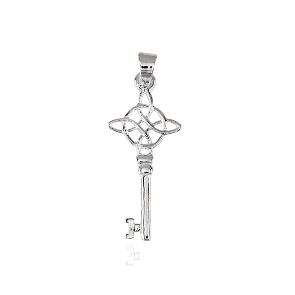 Llave nudo de bruja de Plata de ley 925 31mm x 15mm