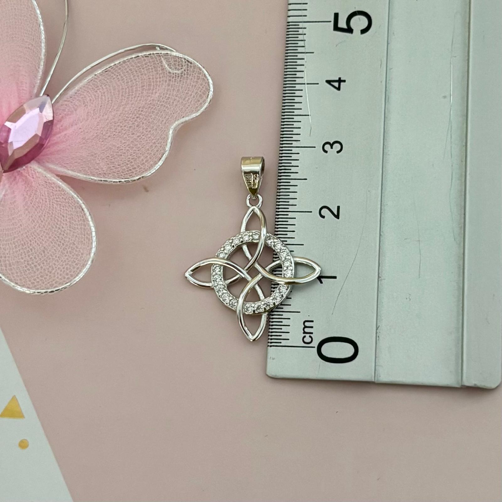 Colgante nudo de brujas de Plata rodiada con Circonitas 20mm 3