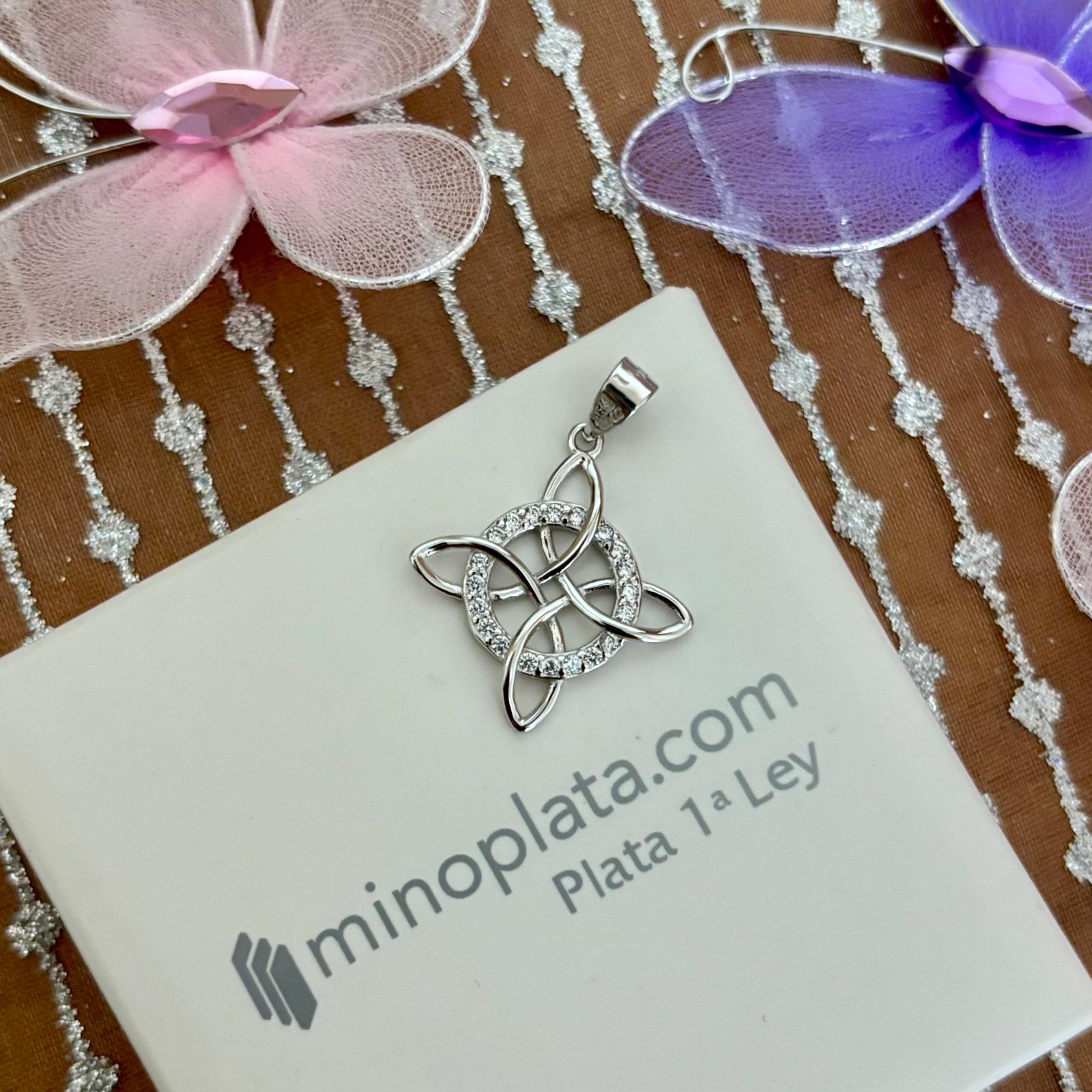 Colgante nudo de brujas de Plata rodiada con Circonitas 20mm 2