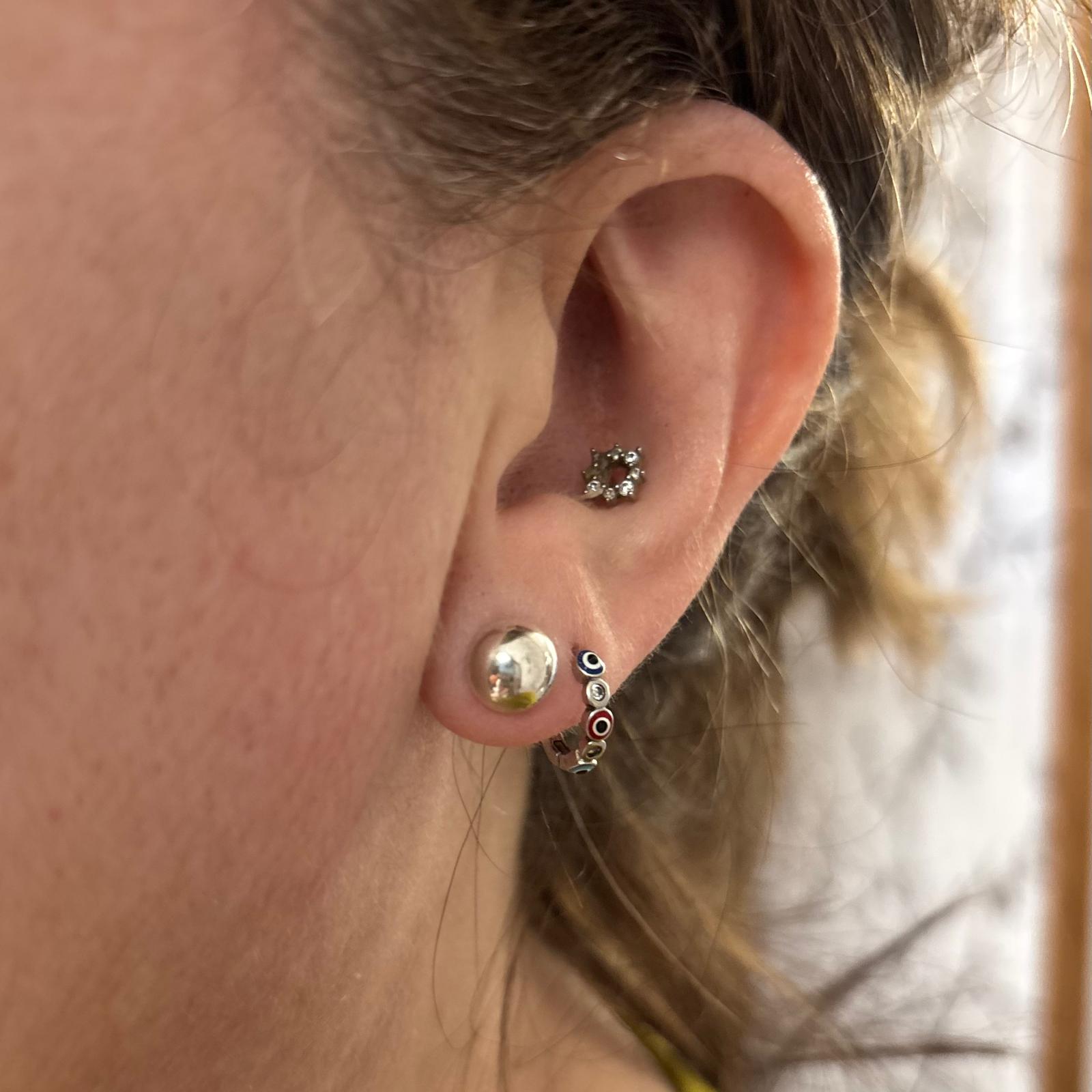 Pendientes media bola 8 Mm. de Plata de ley 2