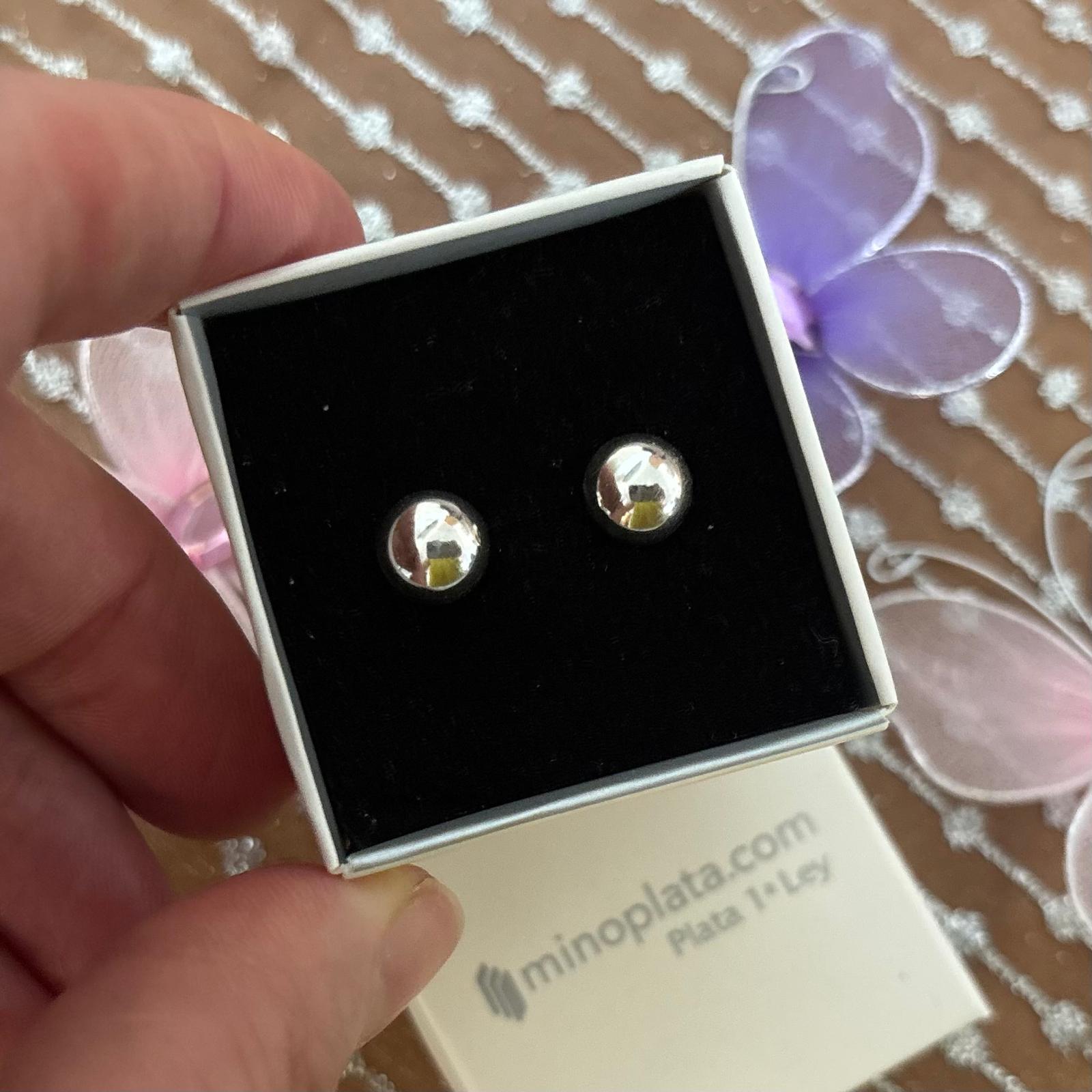 Pendientes media bola 8 Mm. de Plata de ley 4