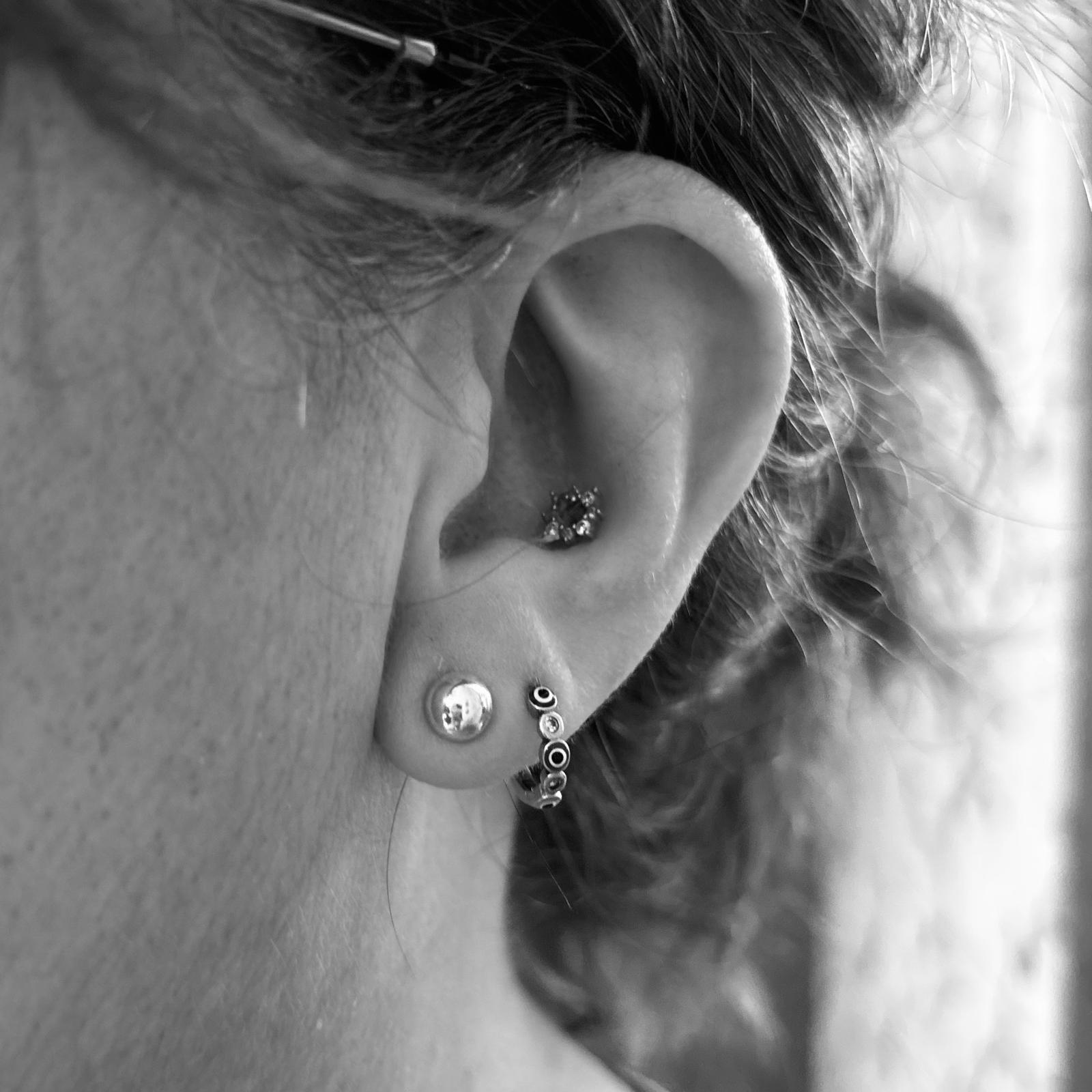 Pendientes media bola 6mm de Plata de ley 925 3