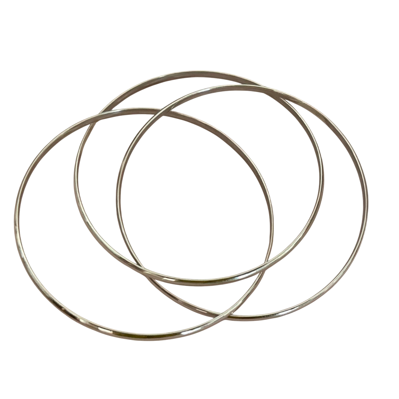 Trio de Pulseras media caña lisa 3mm de Plata de ley 925