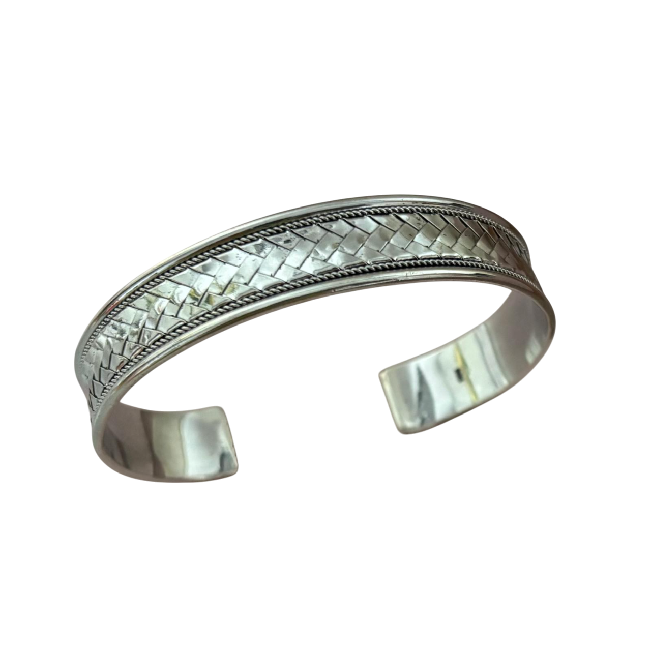 Pulsera brazalete unisex trenza de Plata de ley 925