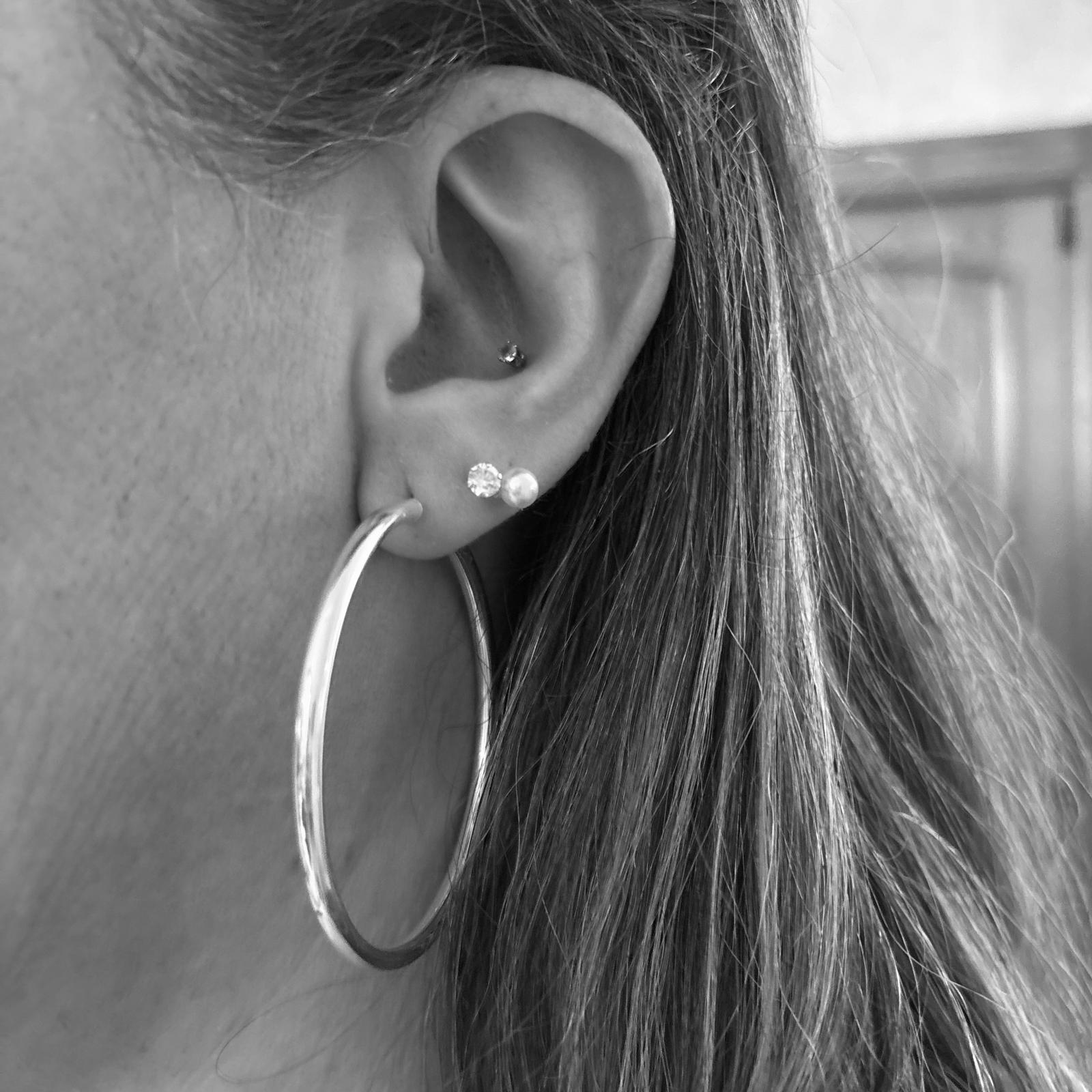 Pendientes aros gordos 50mm de diámetro y 3mm anchos 2