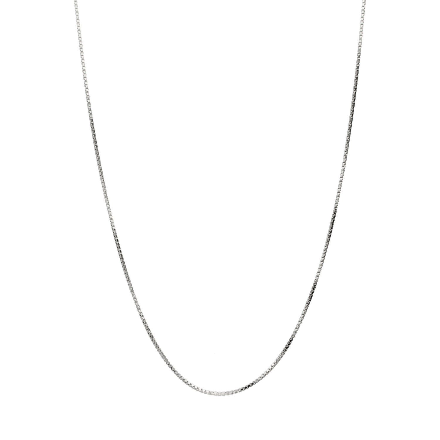 Cadena de Plata de ley baño de rodio 40cm +5 cm cadenita adaptable